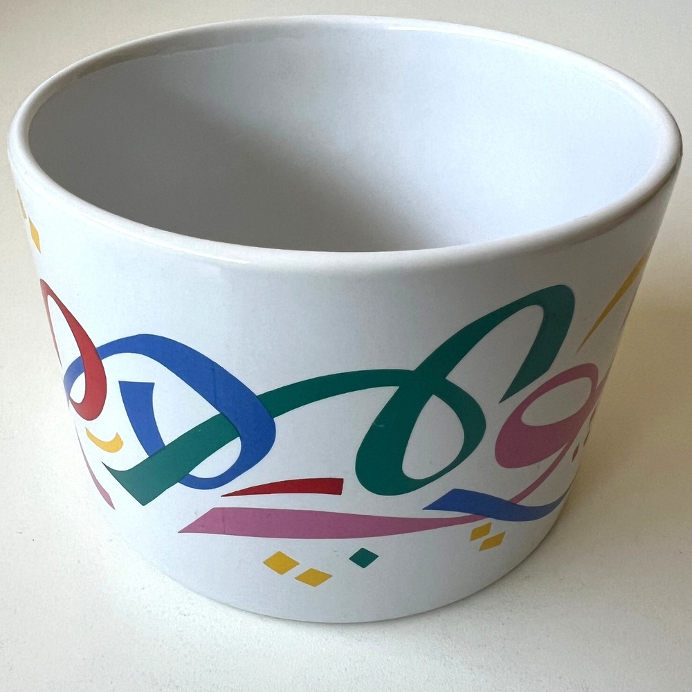 Vintage FTDA Confetti Ribbons Celebration Planter Pot Cachepot Taiwan
